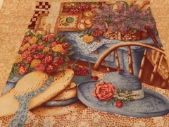 23″ x 44″ VINTAGE “COUNTRY HOME” PANEL by ANNA KRAJESKI COLORFUL COTTON NEW #779