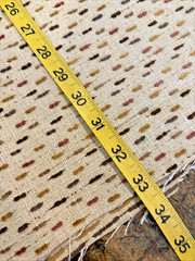Cotton Slub Upholstery Remnant Beige With Brown Gold Rust Dashes 57”w 33”L