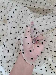 Nude Beige Tulle Velvet Polka dots Fabric For Dress Fabric By The Yard Stretch