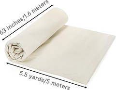 Cotton Muslin Fabric, 63 Inch x 5.5 Yards Muslin Cloth, Natural Unbleached Linen