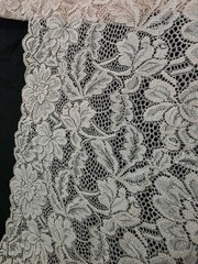 Italian Floral Pattern Nude Lace Fabric 16ft Soft Elastic Elegant Bridal Decor