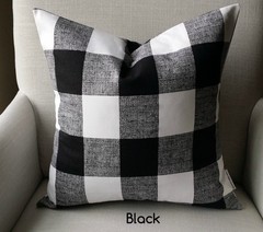 Drapery Upholstery Fabric 100% Cotton Large Plaid/Buffalo Check – Black/White