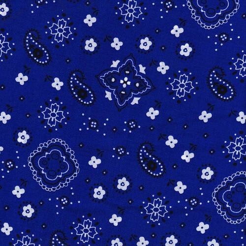 42 pieces (5″ x 5″ charm pack)  Navy Bandana Poly Cotton Fabric