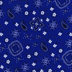 42 pieces (5″ x 5″ charm pack)  Navy Bandana Poly Cotton Fabric