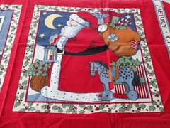 Vintage Fabric Traditions Susan Winget Christmas Santa Quilt Panel Blocks #2021