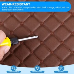 PU Leather Quilted Fabric 6mm Foam Backed for Car Seat Door Panels Headliner
