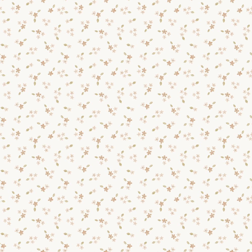 FIGO – Tiny Waddles by Jessica Yon Lo – Floral – Cream ,1/4 yard