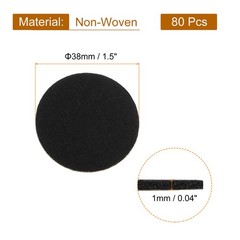 80Pcs Round Felt Circles 38mm (1-1/2″) Non-Woven Felt Fabric Sticker Black]