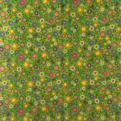 QT Fabrics Dan Morris 2021 Floral Sun Butterfly Green Fabric 44×76 Cotton Blend