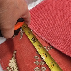 26″ Scalamandré Elsie de Wolfe printed linen fabric sample lot of 2