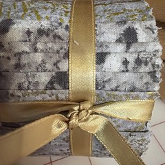 Jelly Roll 2.5 X 42” Gray With Gold Metallic Cotton Roll