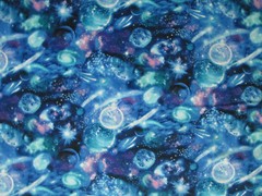 Galaxy Planets Stars Lights Space Blue Purple Colors Cotton Fabric FQ