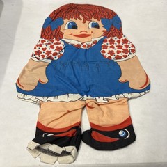 Vintage 1960’s Raggedy Ann Suzy Doll Cut Stuff & Sew Fabric Panel Cotton Pillow