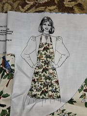 Vintage Cranston Print Works VIP Cut And Sew Garden Birds Apron Panel
