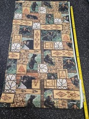 Lot of 4.5 Yards Black Bear Mountain Cotton Fabric