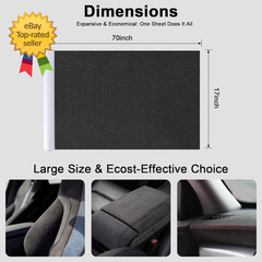 Premium Black Suede Fabric Wrap 17X70 Inch Suede Wrap for Car Interior Self Adh