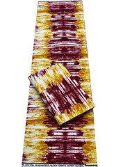 African Wax Print, 100% Cotton, Sell by 6 Yards-Tie Dye-Golden Yellow White