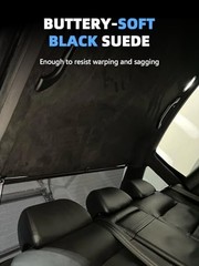 Headliner Fabric – 96″ L × 60″ W Auto Head Liners, Fabric 96″L×60″W Black Suede