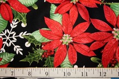WINTER LODGE POINSETTIAS FROM STUDIO E – 100% COTTON FABRIC