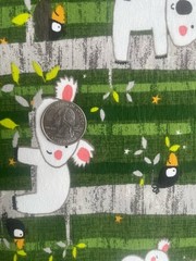 Stof France Koalas Stretch Knit Fabric Remnant 34” x 38” Cotton Spandex