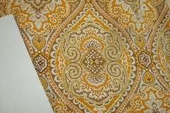 1 of 6 yds Raymond Waites Fabric Medallion Paisley Drapery Orange 54″ x 36″ BTY