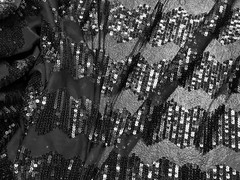 Black sequins Embroidered Lace fabric 50” Width 1 Yard