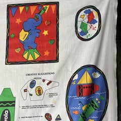 Vintage Wamsutta Appliqués Crayola Kids Crayons Animals Binney & Smith *Read*