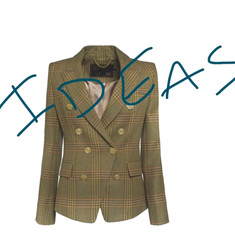TWEEDY BALMORAL CHECK WOOL CASHMERE SILK BLEND OLIVE -BLUE -TAN MADE IN ITALY A9