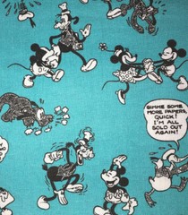 DISNEY MICKEY AND FRIENDS “Comic Toss” Cotton Fabric 36”x43” Yard New