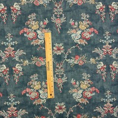 BALLARD DESIGNS QUINTON NAVY BLUE FLORAL MULTIUSE LINEN FABRIC BY THE YARD 54″W