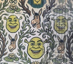 Custom Cotton Woven Fabric Movie Shrek Characters By The 1/4 Yard 9×56