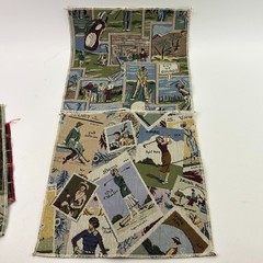 6 Golf Tapestry Upholstery Fabric Samples Vintage Modern Designs Golfing Pillow