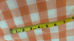 VTG 1.5 Yd 45X54 LIGHT ORANGE Classic LG Gingham Check Plaid Cotton QUILT FABRIC