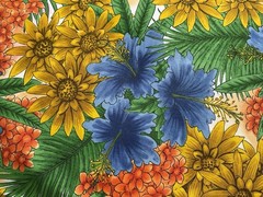 fabric Jungle Flower Colorful By Fabri-Quilt 42”X 27”