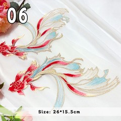 Chinese Style Goldfish Embroidered Patches Cheongsam Qipao DIY Patches Applique