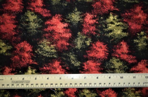 Fall Forest red green trees autumn By the 1/4 yard cotton fabric Jo Ann Fabrics