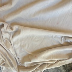 Beige ribbed Fabric Piece over 60x40in. Wide four way stretch thick cotton