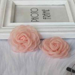 Organza Chiffon Fabric Rose select color price for 2-piece size about 2+1/4 inch