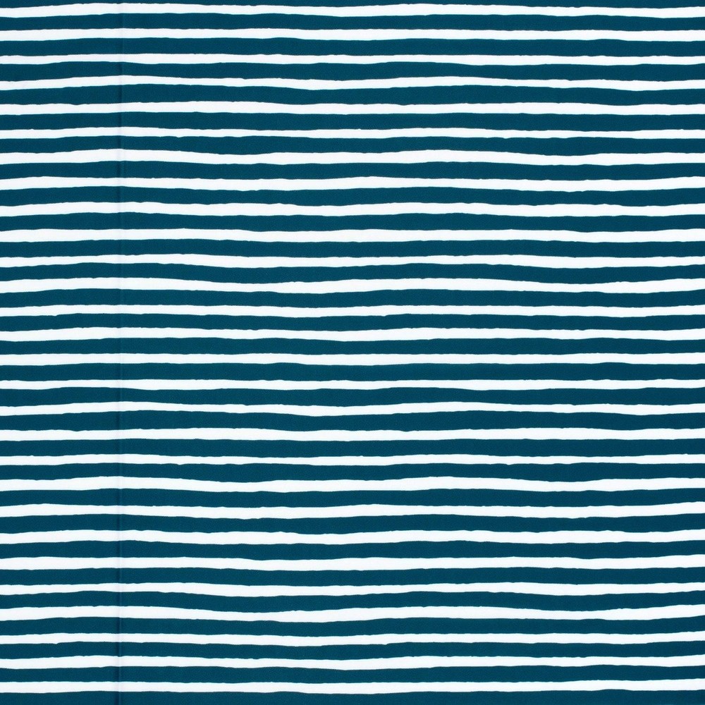 Swimwear Jersey Recycled Fabric Material STRIPES NAVY