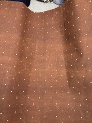 Persimmon Dyed Polka Dot Homespun Fabric by the Half Yard