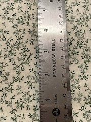 Tiny Hunter Green Branches Leaves Berries on Cream Cotton Fabric 29″ x 44″W
