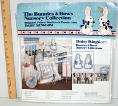 Daisy Kingdom Bunnies & Bows Nursery Collection Crib Sheet Kit Fabric Vintage