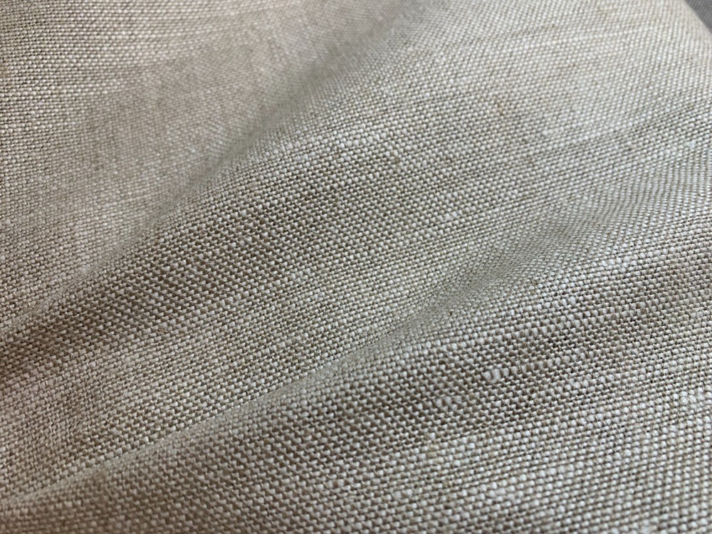 Oatmeal Natural Color Heavy Weight 100% Linen 2 yards, 34″ Remnant Sale #23