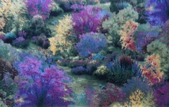 1/4 yard cotton fabric David Textiles Thomas Kinkaid Seasons Spring Landscape