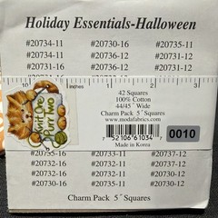 Lot of Halloween Theme 5×5 Quilt Squares 4x Fat qtr