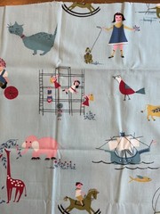 FABRIC / yardage lot CHILD JUVENILE theme bear car dog elephant , children play