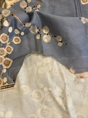Vntg Interior Fabric Design Inc An Original Design 1981 Blue Tan Cherry Blossom