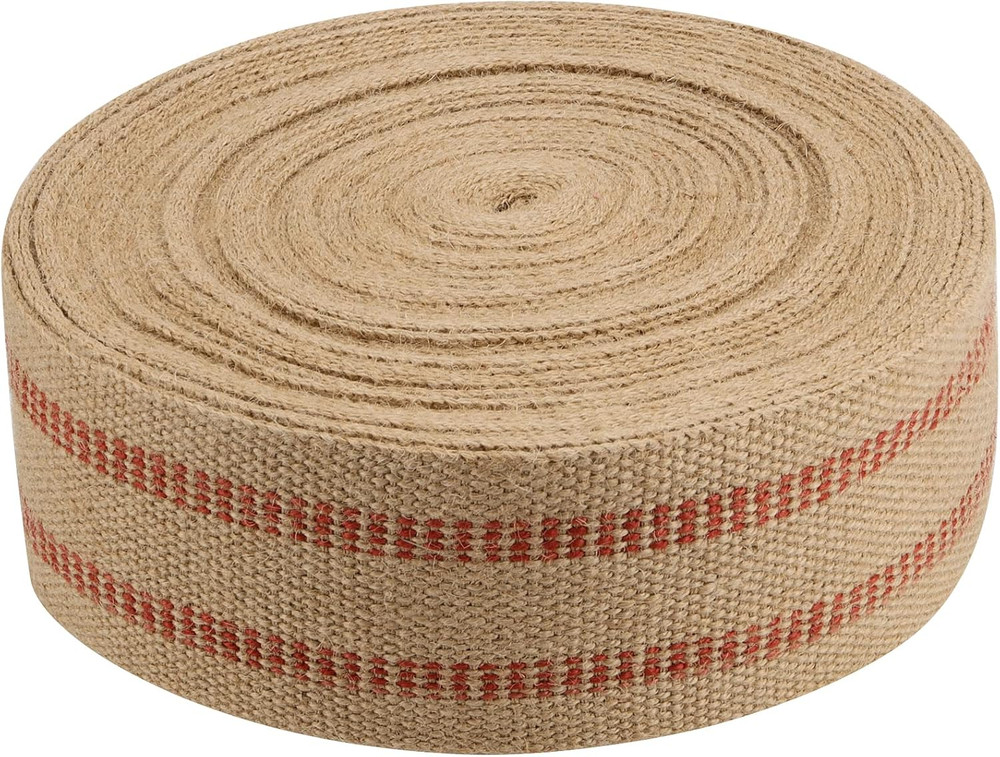 KEILEOHO 3.5 Inches X 33 Yards Upholstery/Craft Jute Webbing, Natural Chair Webb