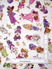 Royal Tea Party Lady Toss White Fabric By the Yard Cotton Loralie Desigs
