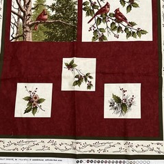 Winter’s Song by Holly Taylor for Moda Fabric Panel #6590 Cardinals 43″x 24.5
